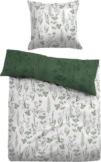 Tom Tailor Mako-Satin Bettwäsche Isabella forest | 155x220 cm + 80x80 cm