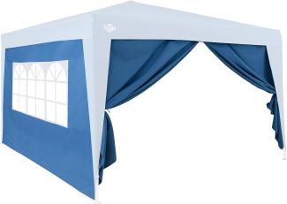 DEUBA Seitenwände Pavillon 3x6m Capri Faltpavillon Partyzelt Gartenzelt Seitenteile blau Polyester