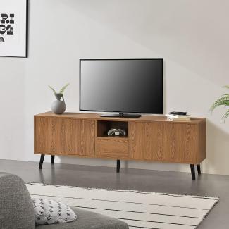 Fernsehtisch Hedemora 140x30x45,5 cm Dunkler Holzton en. casa