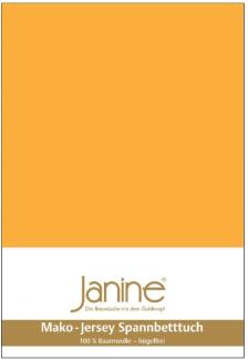 Janine Mako-Jersey Spannbetttuch Spannbettlaken 100% naturreine Baumwolle 90-100cm x 190-200cm 63 sonnengelb