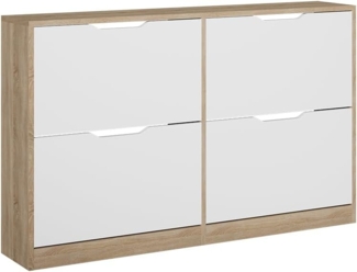 Vicco Schuhkipper Sonoma/Weiß 116.6 x 72.5 cm mit 4 Fächern, Luca
