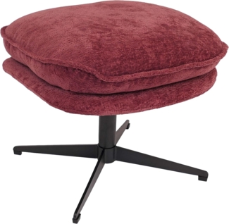 Hocker mit Polster HWC-P32, Sitz-/Fußhocker Fußablage Ottomane Stoff/Textil Chenille (370 g/m²) ~ beere