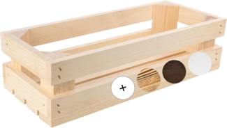 Creative Deco Holzkiste Weinkiste klein Obstkiste Aufbewahrungskiste 34x14x9 cm, echtes Kiefernholz