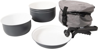 Bo-Camp Topf-Set Keramik Kochset 5-teilig Alu Camping, Koch Geschirr Topf Antihaft Pfanne
