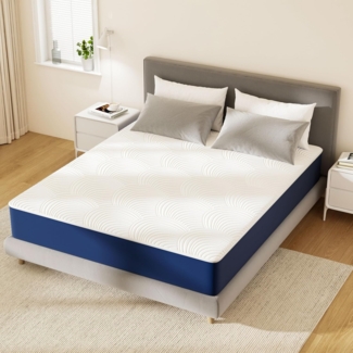 PurrJoys Doppelbett-Matratze Matratze 140 x 200 x 20 cm, Memory Foam mit Gel, H3, Abnehmbarer Bezug, CertiPUR-US & Oeko-TEX, druckentlastend, Lieferung gerollt im Karton