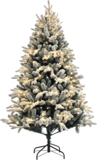 HOMCOM Künstlicher Weihnachtsbaum 180 cm Christbaum mit 793 Spitzen, Kunstschnee, Künstlicher Baum, klappbar Stahlständer, für Weihnachten Deko, Grün