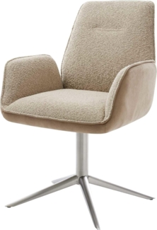 Drehstuhl Zoa-Flex Materialmix Schlamm Fußkreuz Edelstahl 360° drehbar Wippfunktion Taschenfederkern