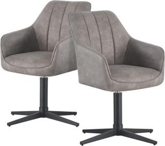 DUBI Möbel Drehstuhl Thomas, X-Gestell 360° drehbar mit Rückholfunktion 2er-Set