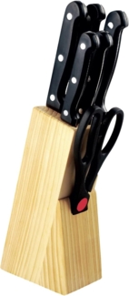 Michelino Holz-Messerblock 7 tlg. Messerset Holzblock 11239 Messerset schwarze Griffe