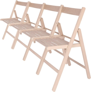 WELL HOME MOBILIARIO & DECORACIÓN Packung mit 4 Stühlen BAS aus Buchenholz, lackierte Oberfläche