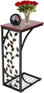Yaheetech Beistelltisch C-Form Couchtisch Sofatisch Kaffeetisch aus Metall Kleiner Wohnzimmertisch Industrie-Design Nachtkonsole, 21 x 30,6 x 53 cm