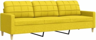 vidaXL 3-Sitzer-Sofa Hellgelb 210 cm Stoff 4007419