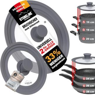 STONELINE Deckel STONELINE®, (Set, 2-tlg), für 6 verschiedene Durchmesser