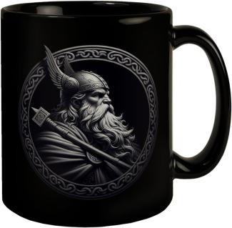 speecheese Tasse Odin Wikingergott Amulett Tasse schwarz in Schwarz