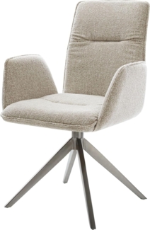 Drehstuhl Vinja-Flex Webstoff Soft Beige Kreuzgestell breit Graphit 360° drehbar Wippfunktion