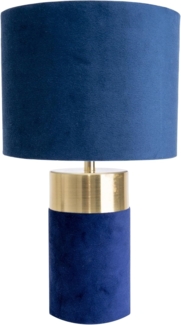 näve Tischleuchte Bordo, ohne Leuchtmittel, 1xE14, Textilschirm blau, Fuß blau gold, Höhe 32cm, Zuleitung 150cm