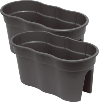 Flowerclip XL Blumentöpfe, 2er Set, anthrazit