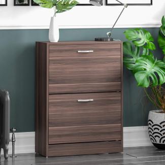 Home Discount 2 Schublade Schrank Schuhschrank Schuhregal Organizer Pull Down Holz Flur Möbel Einheit, Walnuss