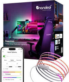 Nanoleaf Matter WLAN Gradient LED Streifen 5M, Smarte Bildschirm & Music Sync, 300 RGB IC Addressable LEDs, Trimmable Strip, Kontrolle mit App und Stimme (Alexa Siri Apple Google Home) Gaming Party
