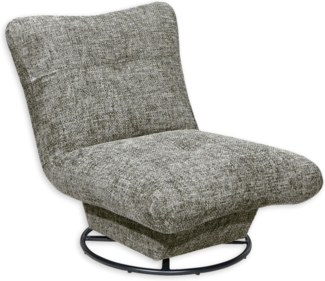 Stella Trading Maranello Sessel Wohnzimmer, Mixed Grey - Bequemer Fernsehsessel Relaxsessel drehbar - 96 x 75 x 93 cm (B/H/T)