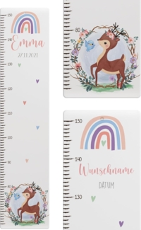 KIDSMOOD - Messlatte für Kinderzimmer Personalisiert, 70-140 cm - Messlatte Kinder Holz personalisiert Mit Namen für Baby- & Kleinkinderzimmer - Individuelles Geschenk für Kinder und Babys zum Geburt