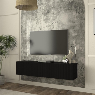 TV-Lowboard hängend Verpsboga 135 x 32 x 30 cm Schwarz [en. casa]