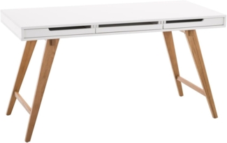 CLP Schreibtisch Porto Holztisch mit zwei Schubladen,140 cm