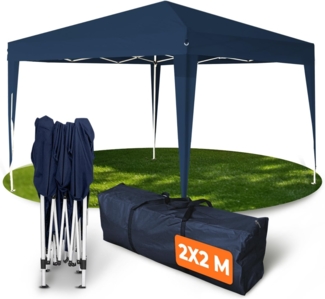 Kronenburg Faltpavillon wasserdicht Dachmaß 2x2 m UV Schutz 50+ Pavillon in Blau
