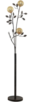 Lucande Stehlampe Evory, Leuchtmittel nicht inklusive, Marokkanisch / Orientalisch, Eisen, Schwarz, gold, 3 flammig, G9