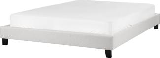 Bett mit Lattenrost ROANNE 160 x 200 cm Stoff Hellgrau