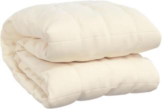 vidaXL Gewichtsdecke Stoff, 1x Gewichtsdecke, Creme, 137x200 cm, 100 % gebürstete Polyester-Mikrofaser, 10 kg