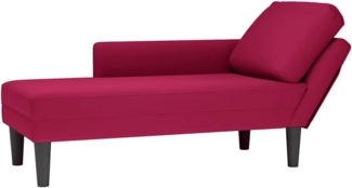vidaXL Chaiselongue mit Kissen und Rechter Armlehne Weinrot Samt 4009811