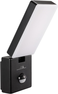Maclean MCE516 LED Wandleuchte mit PIR Bewegungsmelder, Wandbeleuchtung Innen & Außen, Wandlampe, 10W, IP65 - Wasserfest, 800lm, 4000K Neutralweiß, Erfassungsbereich: max. 9m (Schwarz)