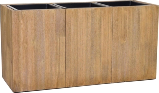 VIVANNO Pflanzkübel Pflanzkübel Pflanztrog Holz MAXI Braun - 64x25x35 cm