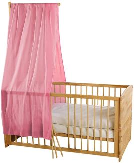 Bio Baby Betthimmel 100% Bio-Baumwolle (kbA) GOTS zertifiziert, Rosa, 115 x 300 cm