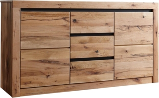 Massivmoebel24 Sideboard (Sideboard Wild-/Zerreiche 155x45x85 natur geölt MONTREUX #127)