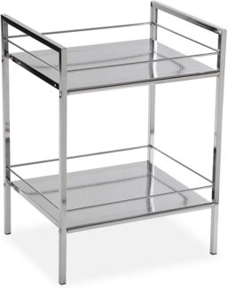 Versa Hannover Möbel für das Bad, Ablagefläche mit 2 Fächern, Maßnahmen (H x L x B) 53 x 31 x 39 cm, Stahl, Farbe: Silber