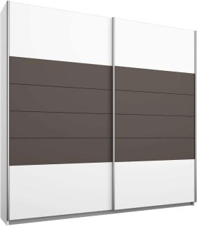 Rauch Möbel Barcelona Schrank Kleiderschrank Schwebetürenschrank 2-türig, Weiß / Lavagrau, BxHxT 181x210x62 cm