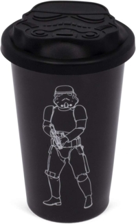 Thumbs Up Coffee-to-go-Becher Original Stormtrooper - Keramikbecher mit Silikondeckel (schwarz), Keramik