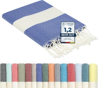 furora HOLIDAY Strandtuch groß 100x200 cm Strand Tuch, aus Baumwolle, Hamamtuch Badetuch, leicht, lang, dünn & kompakt