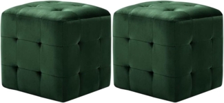 vidaXL Nachttische 2 Stk. Grün 30x30x30 cm Samtstoff 249019