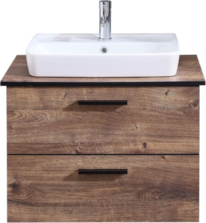 Pelipal Quickset 374 Waschtisch mit Unterschrank, Holzwerkstoff, Eiche Ribbeck quer NB, 61,6 x 73 x 44,5 cm