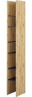 MEBLINI Schrank für Schrankbett Bed Concept - Hochschrank mit Regalen - BC-24 - Artisan Eiche/Schwarz