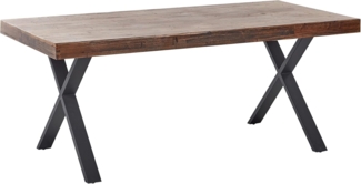 Esstisch CLIFTON Dunkelbraun 180 cm 90 cm Kiefernholz