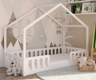 CADANI Kinderbett Janne weiß (inklusive einer Umbauseite), integrierter Lattenrost