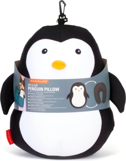 Kikkerland Nackenkissen Zip&Flip Kissen Pinguin - Kuscheltier Nackenhörnchen