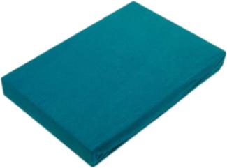 Jersey Spannbettlaken für Wasserbetten Rundumgummizug 200 x 220 cm Petrol