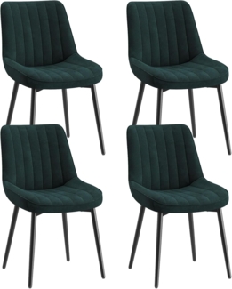 COLAMY Samt Esszimmerstühle 4er Set – Gepolsterte Stühle für Esszimmer & Küche mit Metallbeinen, Dickem Sitzpolster & Rutschfesten Füßen, grün