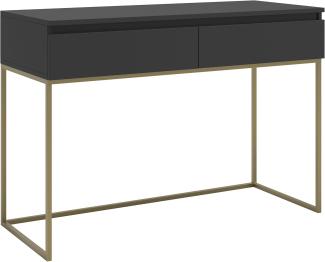 Selsey 'Bemmi' Schminktisch Schreibtisch, schwarz mit goldenem Metallgestell, ca. 80 x 120 x 50 cm