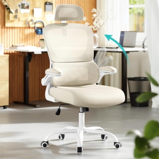 SONGMICS Bürostuhl, Schreibtischstuhl, ergonomischer Netzstuhl, mit doppellagigem Netzgewebe